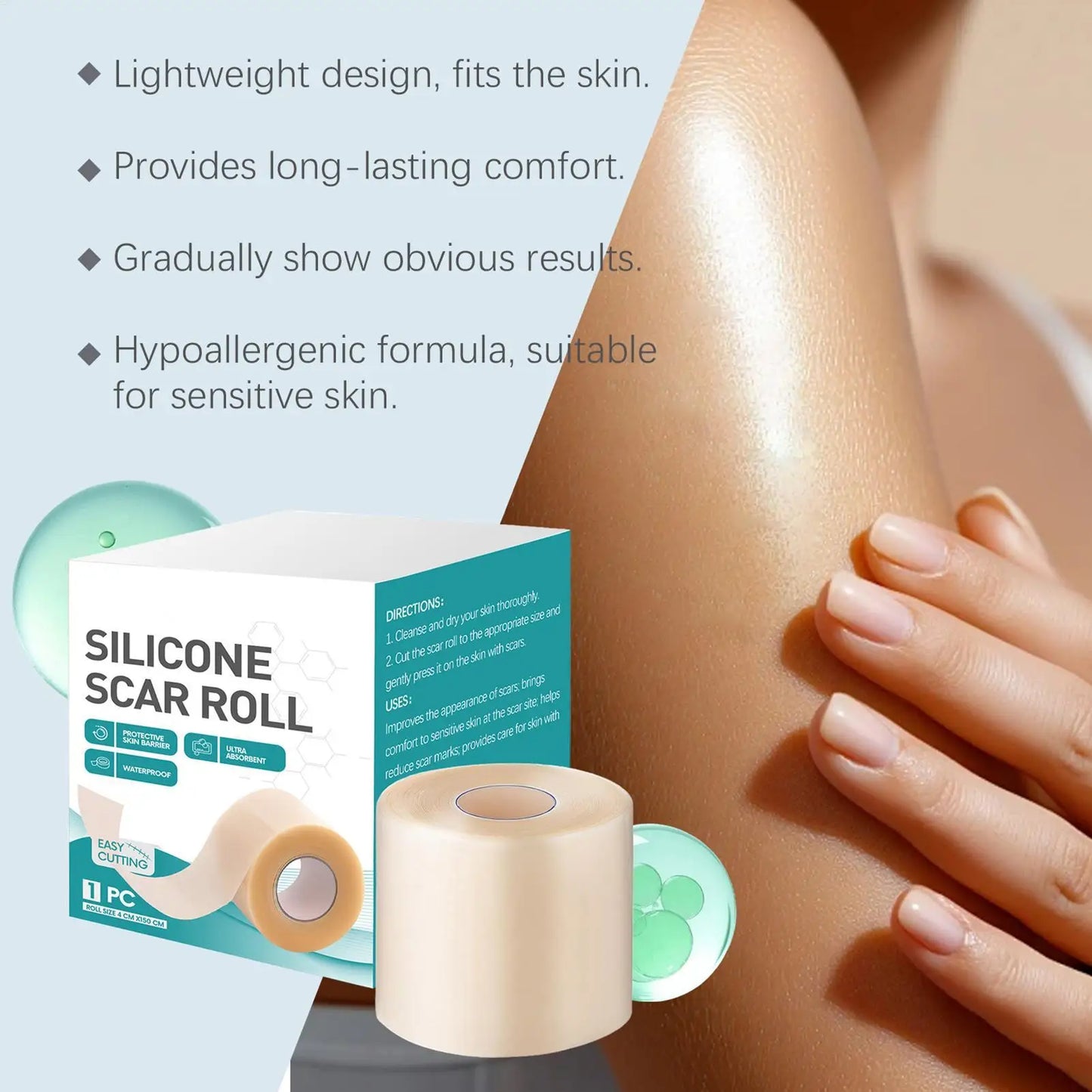 Silicone scar patch hydrocolloid roll self-adhesive ydrocolloid patch bandage highly absorbent for burn blister wound care